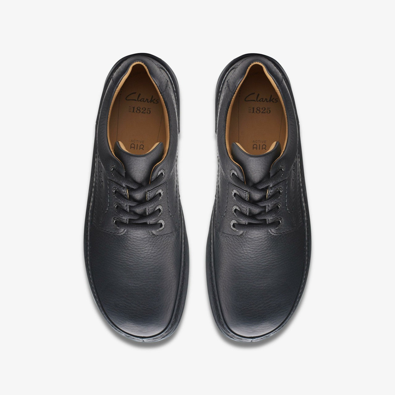 Nature Three Black Leather Clarks Men