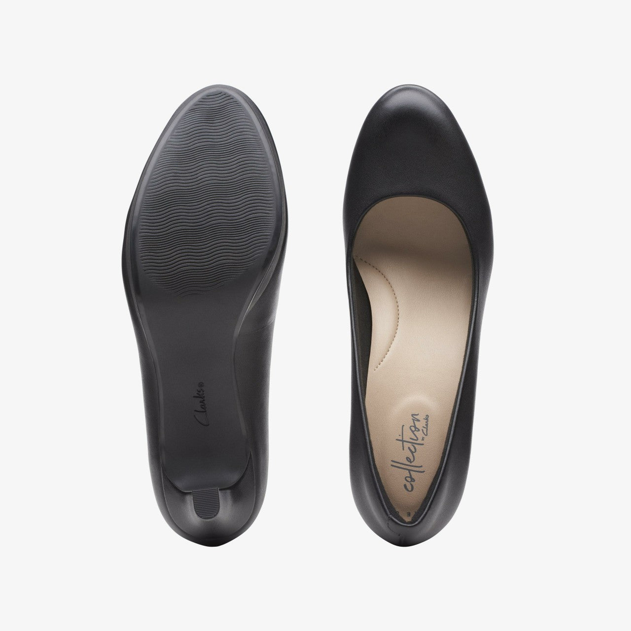 Adriel Viola Black Leather Clarks Women