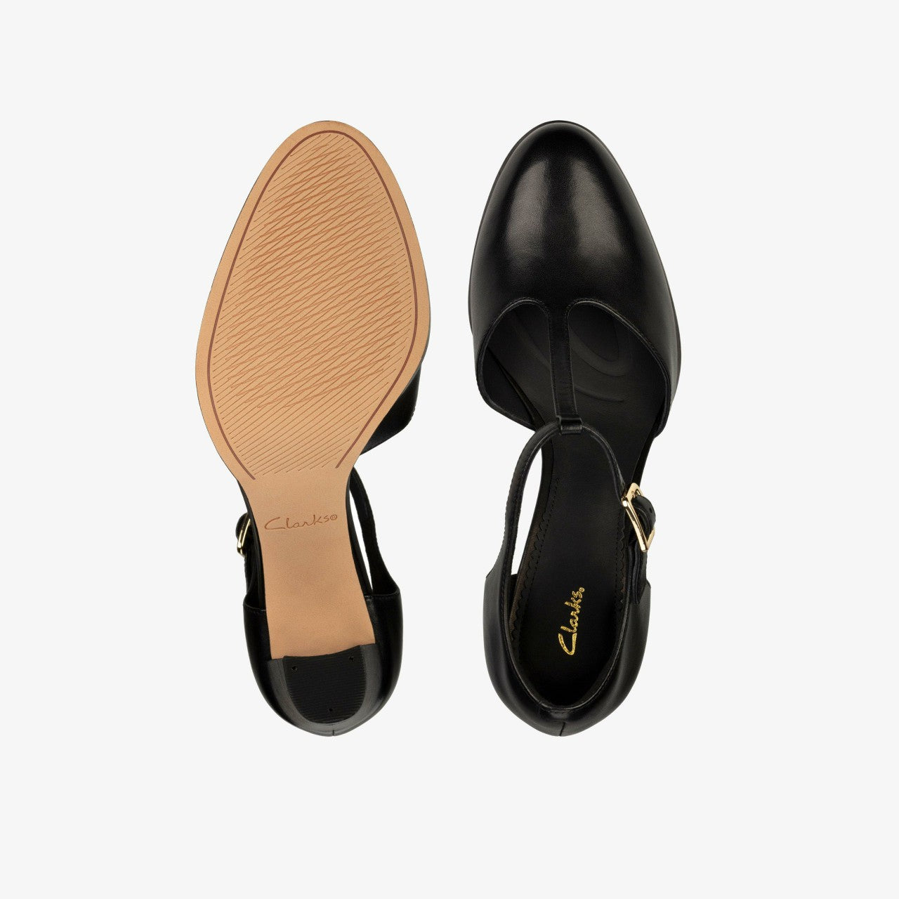 Kaylin 85 T Bar Black Leather Clarks Women