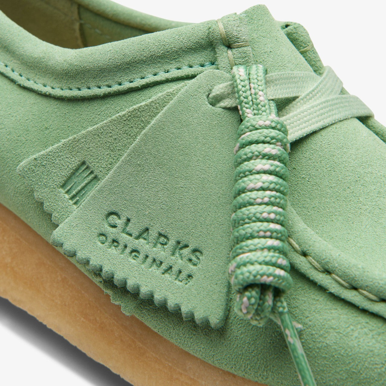 Wallabee Pine Green Clarks Women