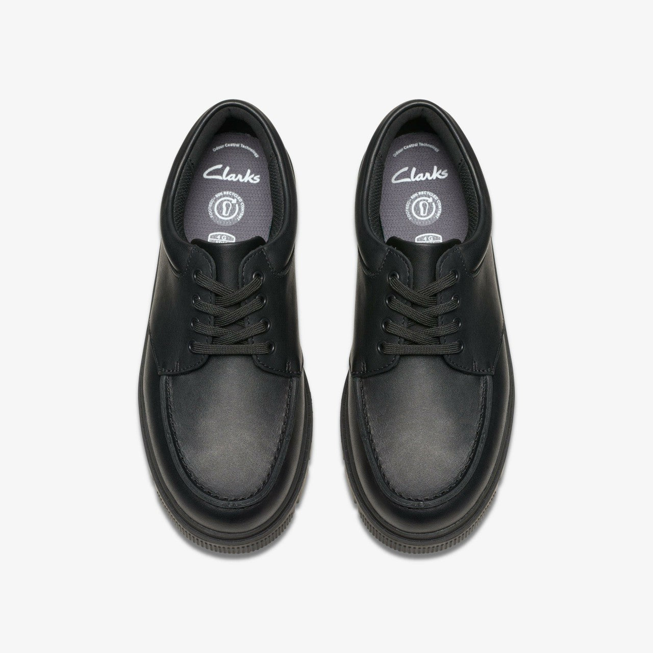 Lorcam Edge Youth Black Leather Clarks Kids