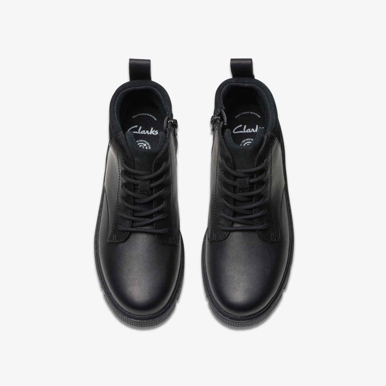 Lorcam Trail Youth Black Leather Clarks Kids