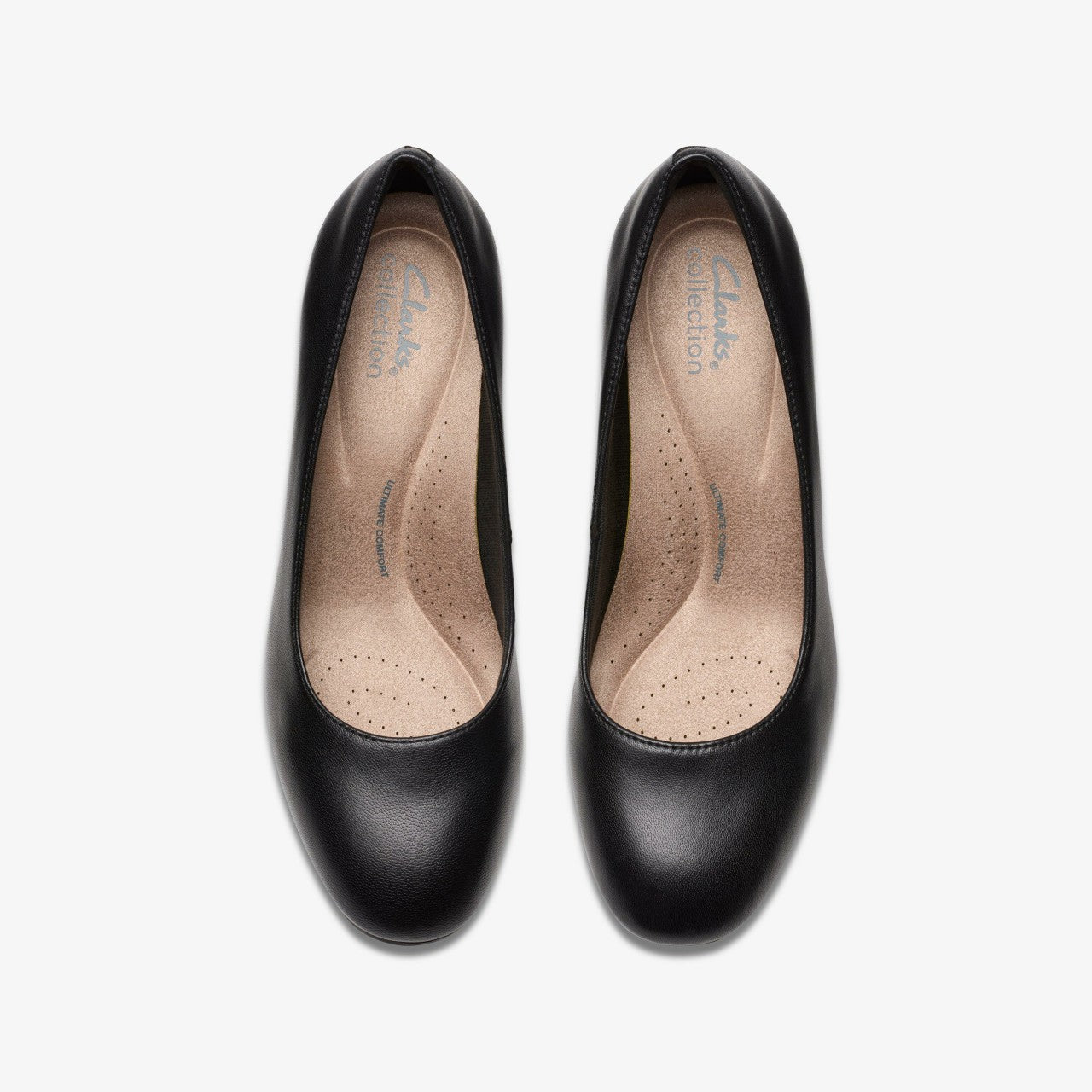 Olivette Pearl Black Leather Clarks Women