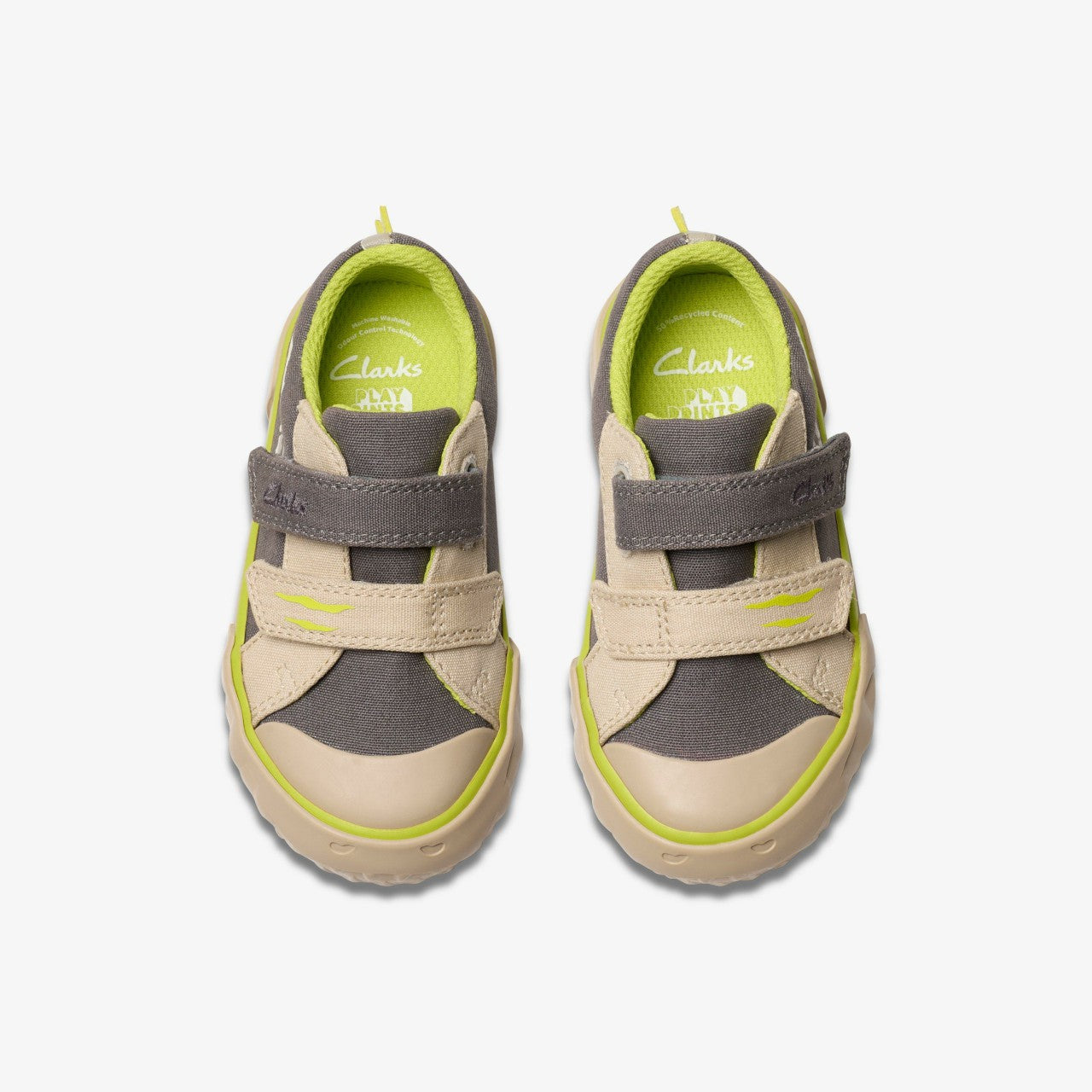 Foxing Stomp Toddler Grey Canvas Clarks Kids