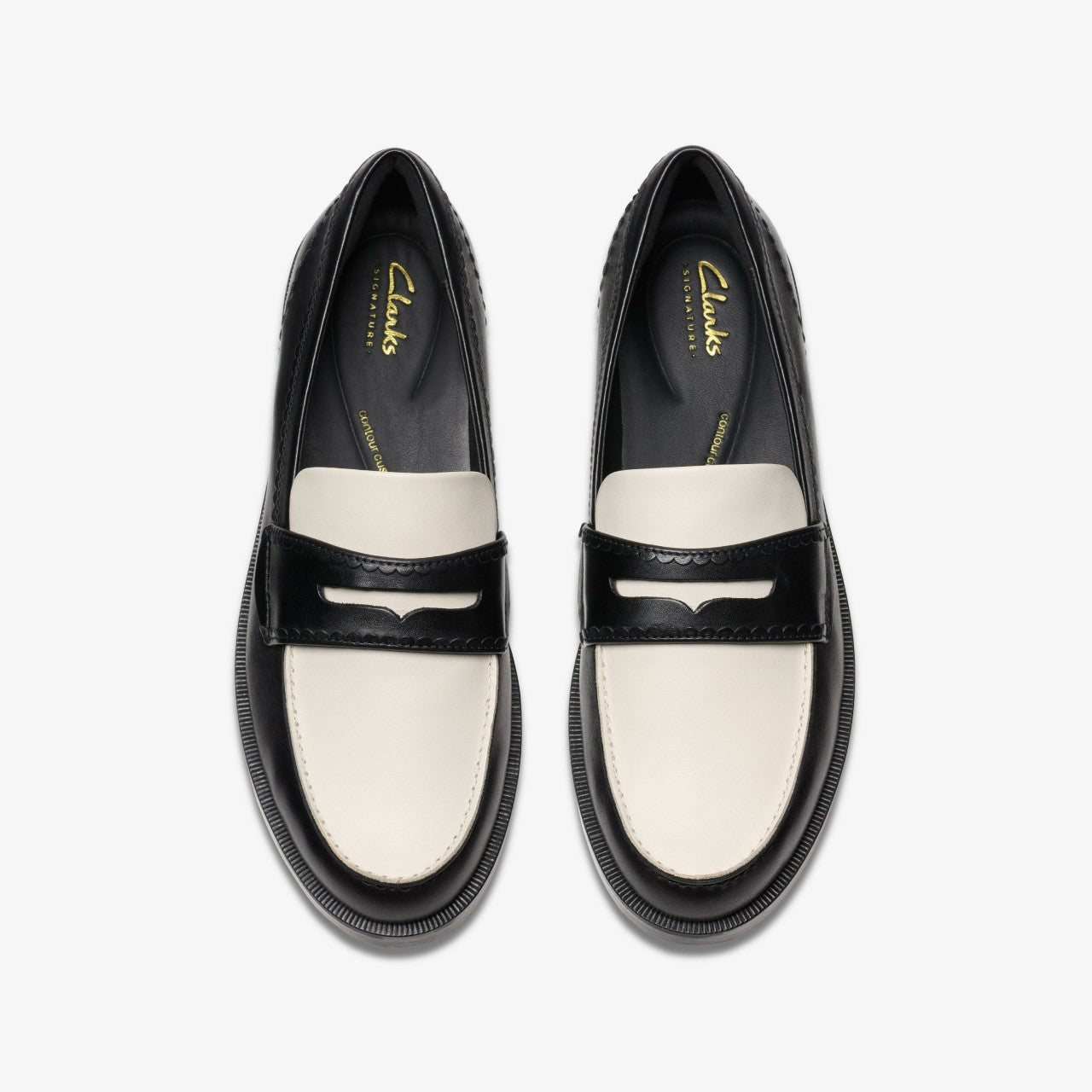 Straven Edge Black Combination Leather Clarks Women