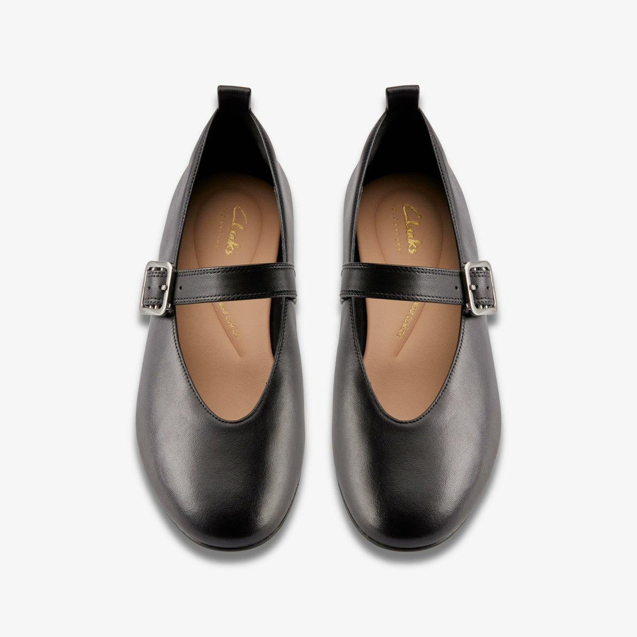 Fawna Bar Black Leather Clarks Women