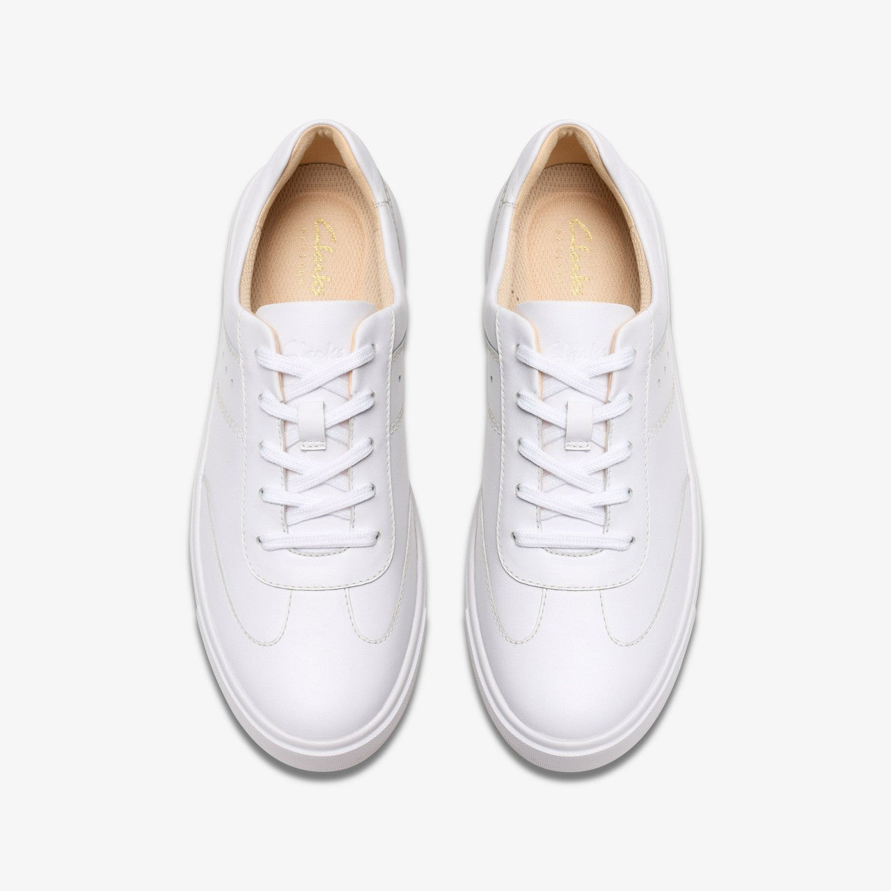Makea Court White Leather Clarks Women
