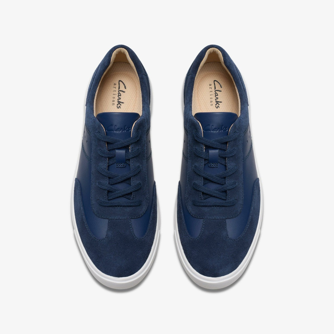 Makea Court Navy Leather Clarks Women