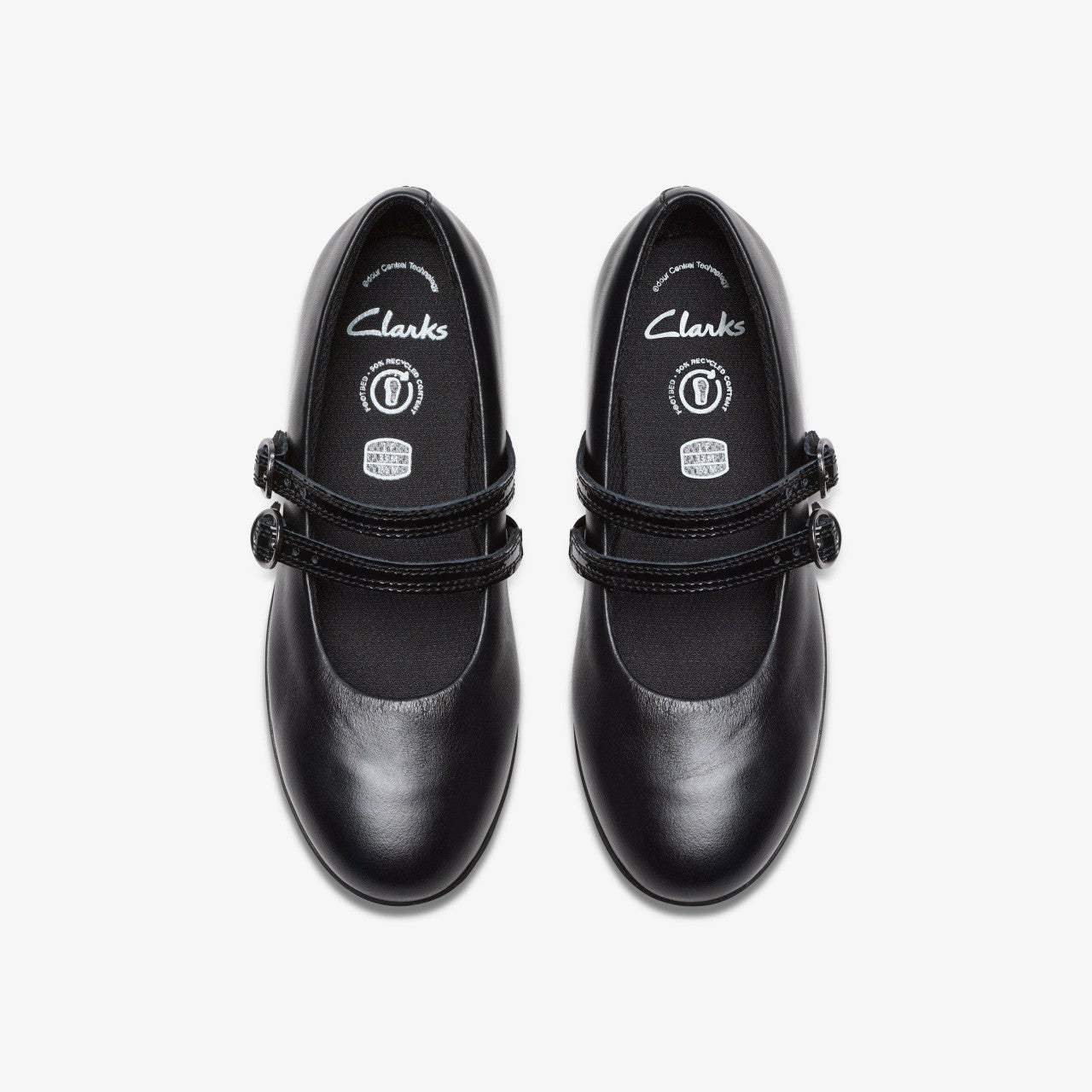 Finja Bar Older Black Leather Clarks Kids
