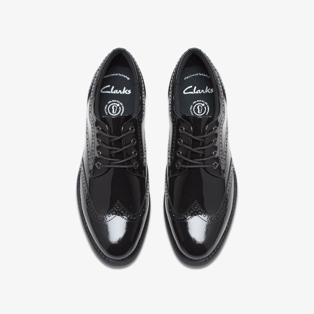 Tapa Pure Youth Black Patent Clarks Kids