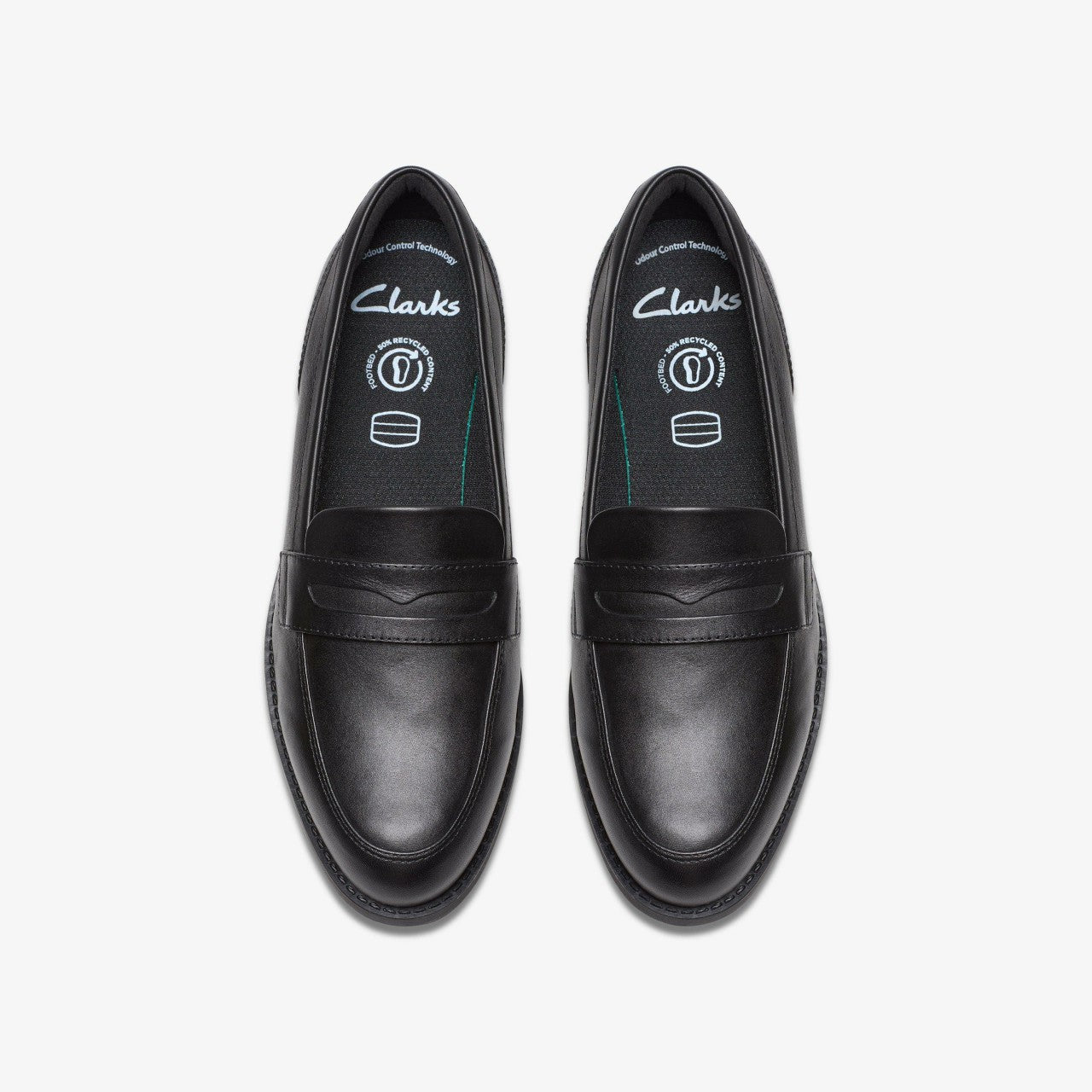 Tapa Edge Youth Black Leather Clarks Kids
