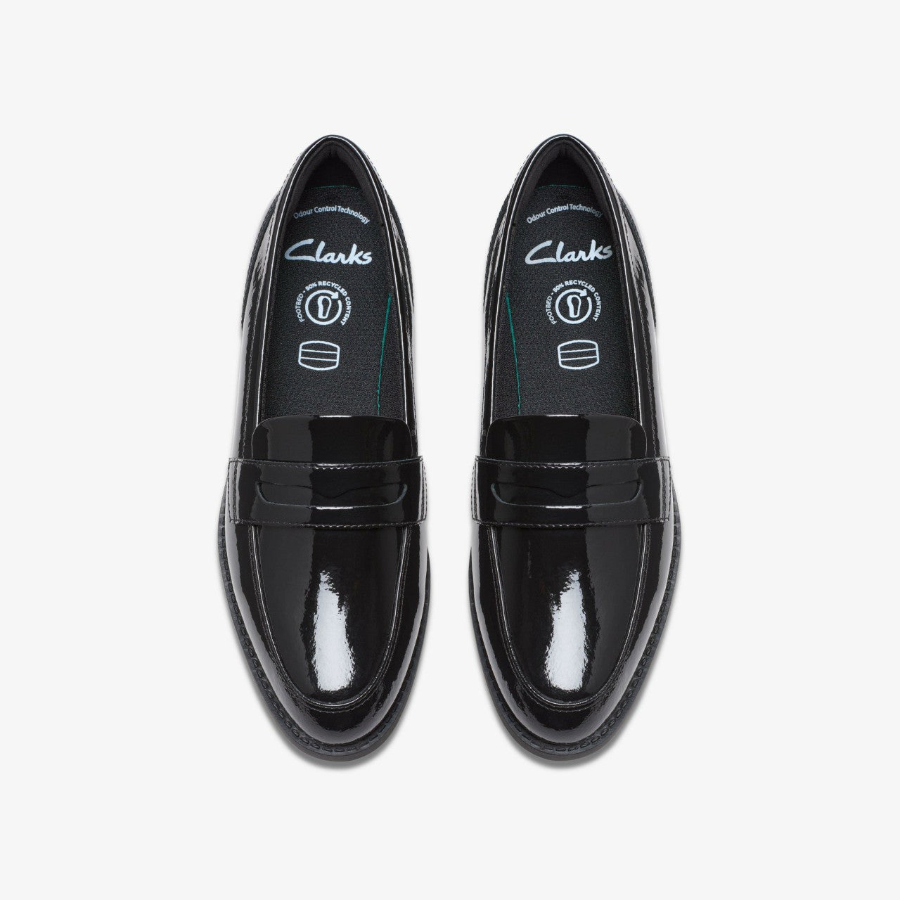 Tapa Edge Youth Black Patent Clarks Kids