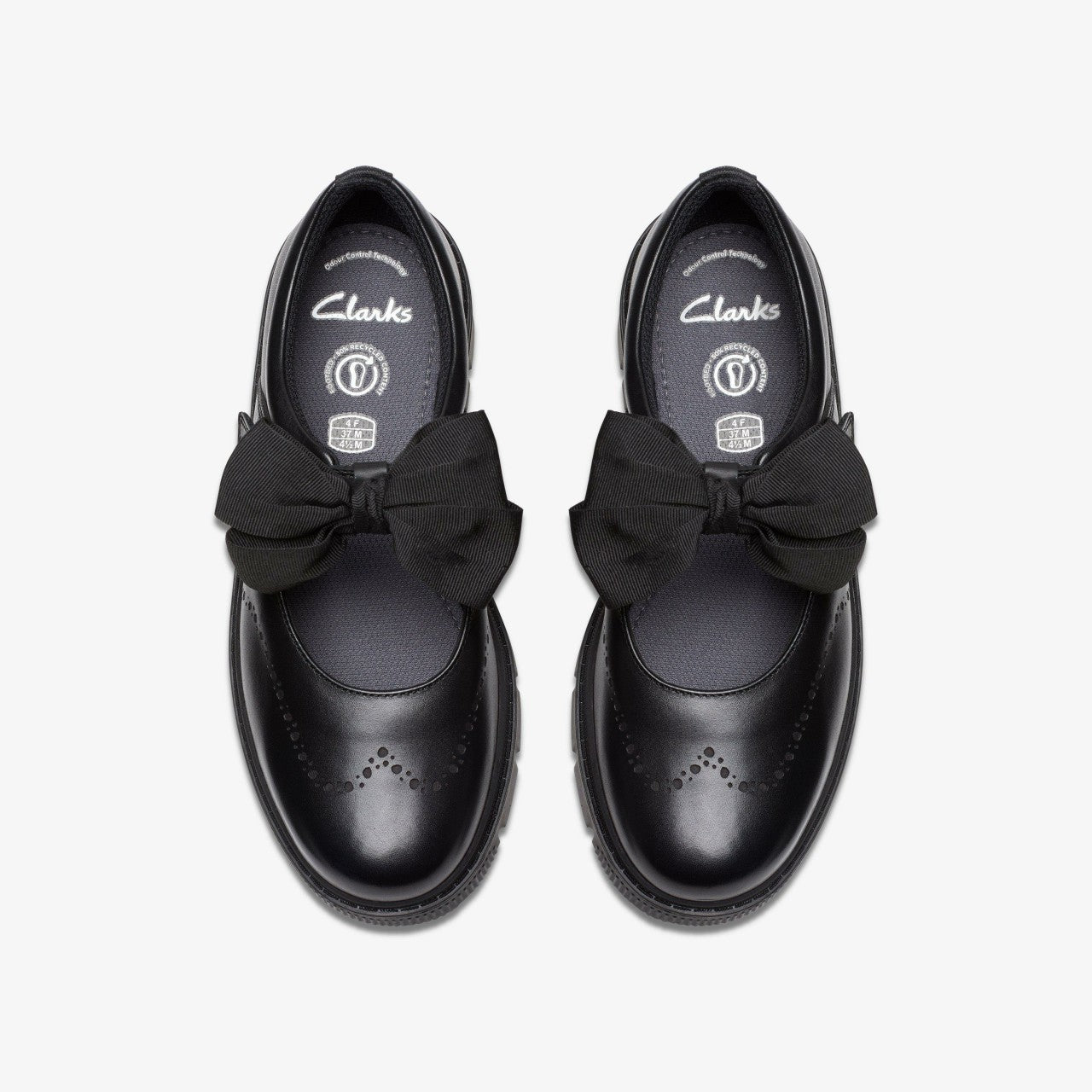 Lorcam Jane Youth Black Leather Clarks Kids