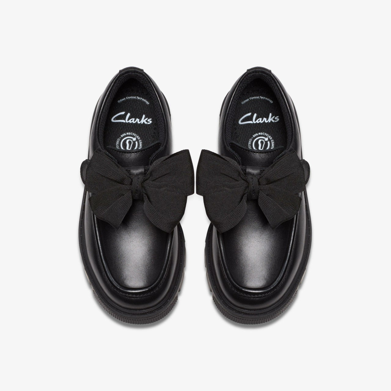 Lorcam Bow Kid Black Leather Clarks Kids