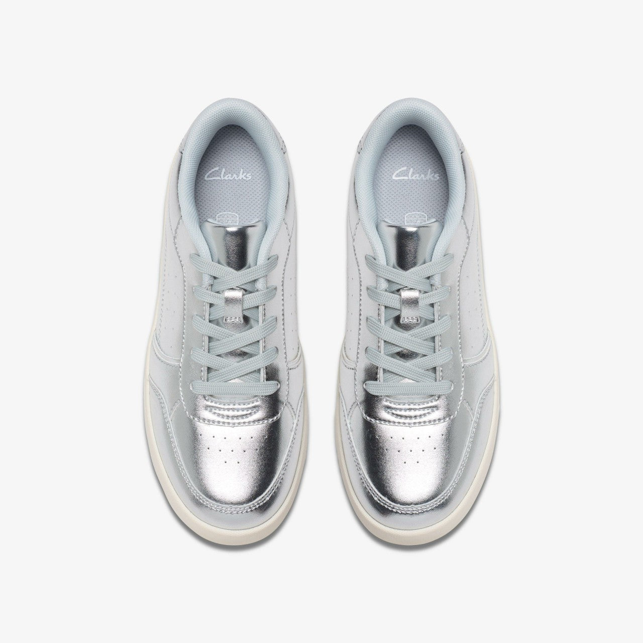 Barley Step Youth Silver Metallic Clarks Kids