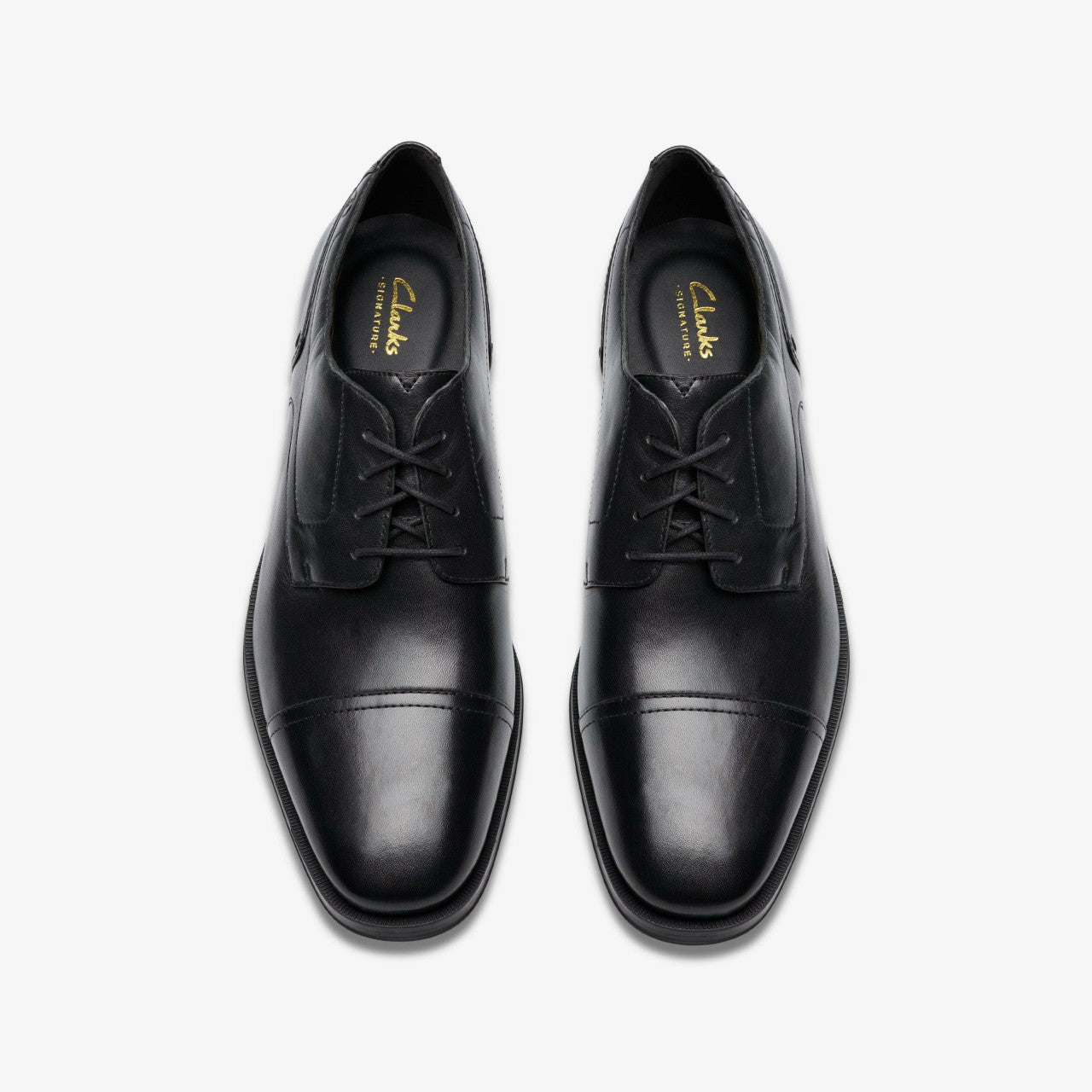 Paulton Cap Black Leather Clarks Men