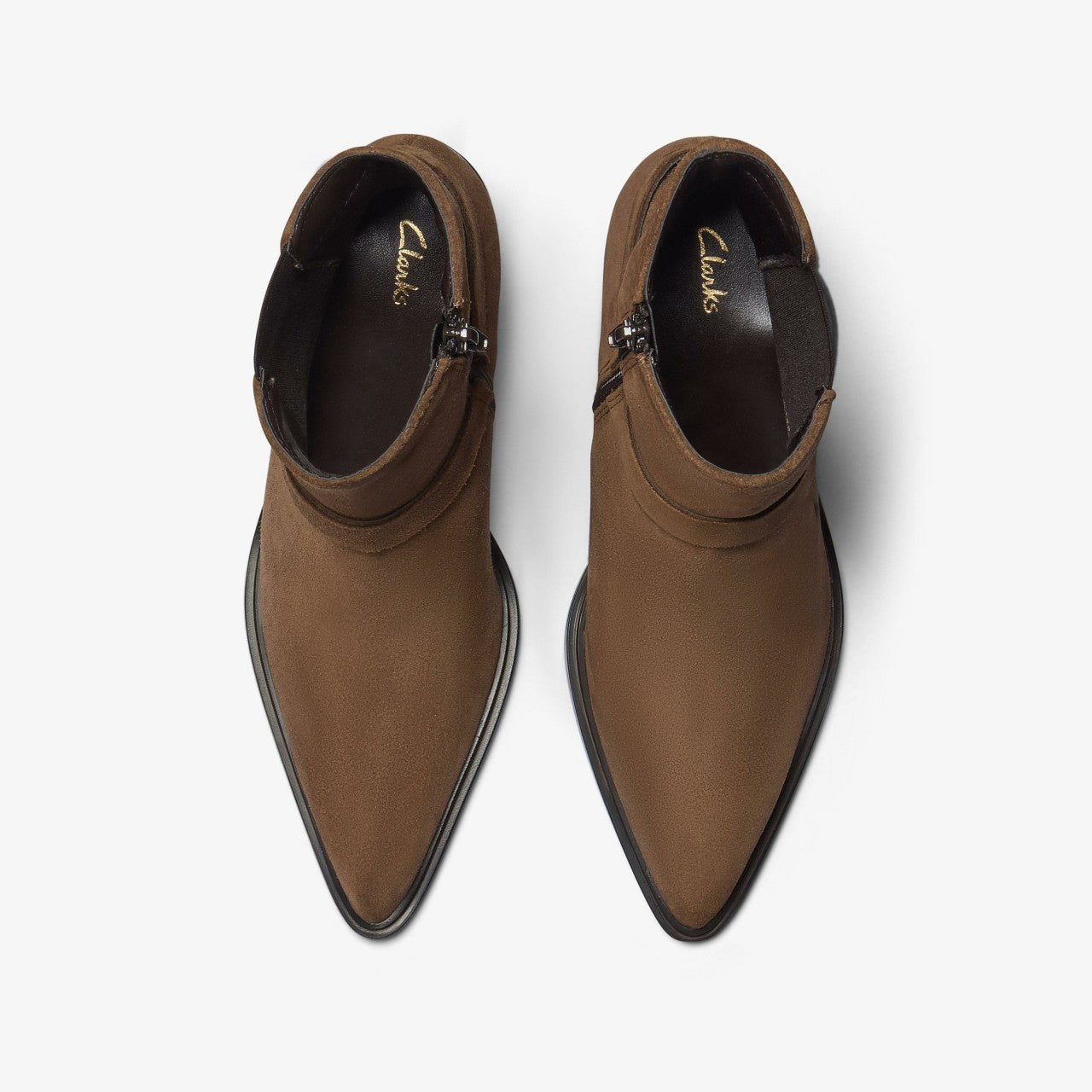 Jesse Buckle Dark Tan Suede Clarks Women