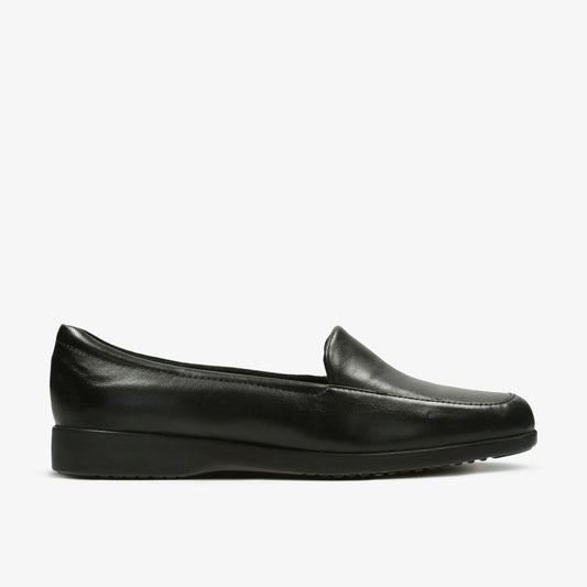 Georgia Loafer Black Leather Clarks Women