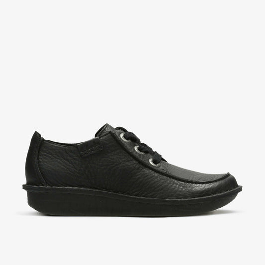 Funny Dream Black Leather Clarks Women
