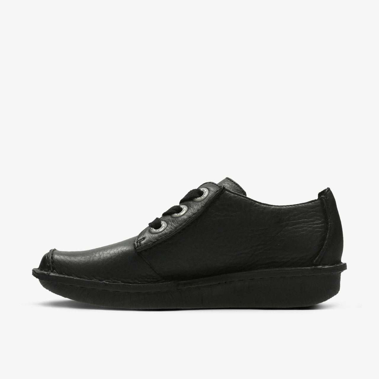 Funny Dream Black Leather Clarks Women