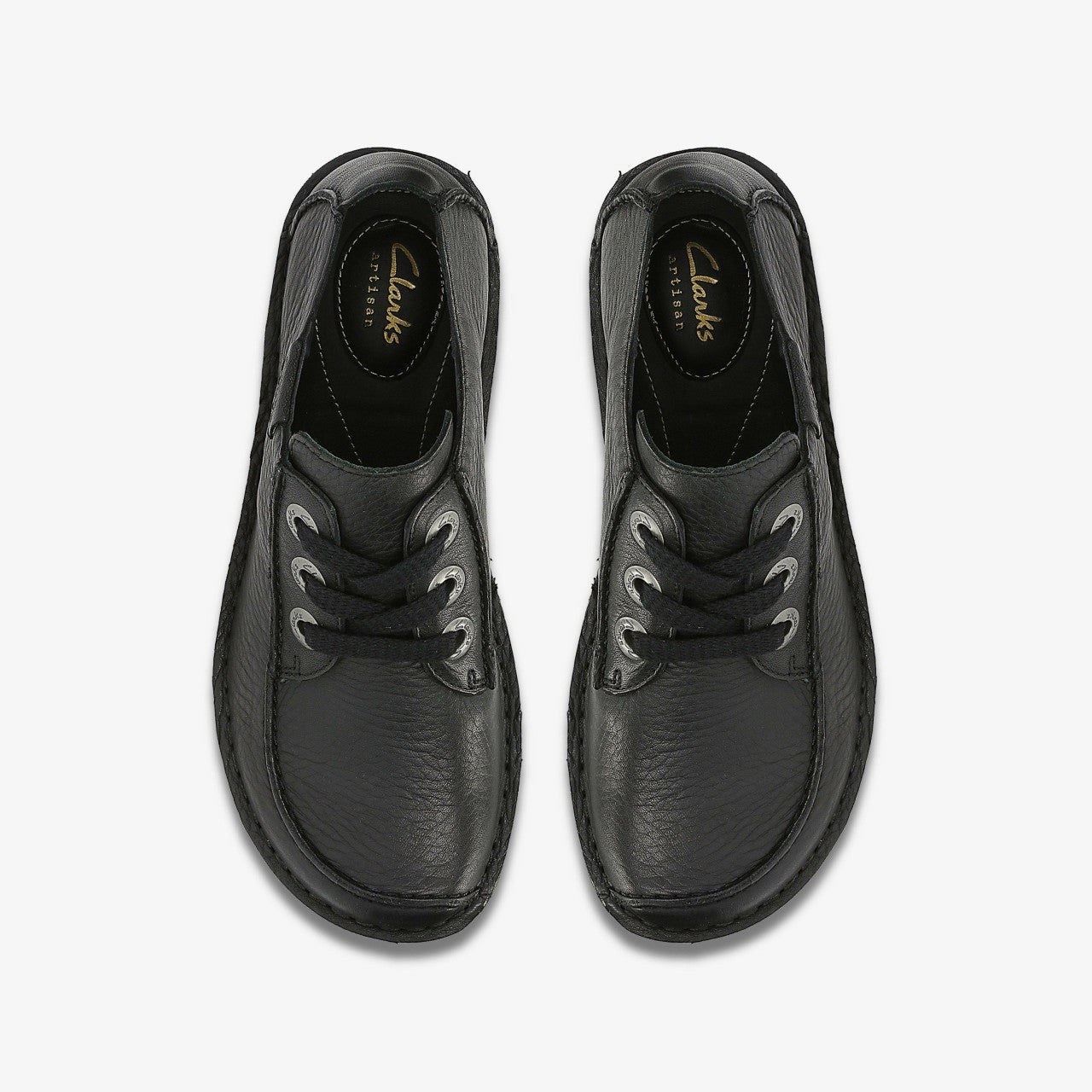 Funny Dream Black Leather Clarks Women