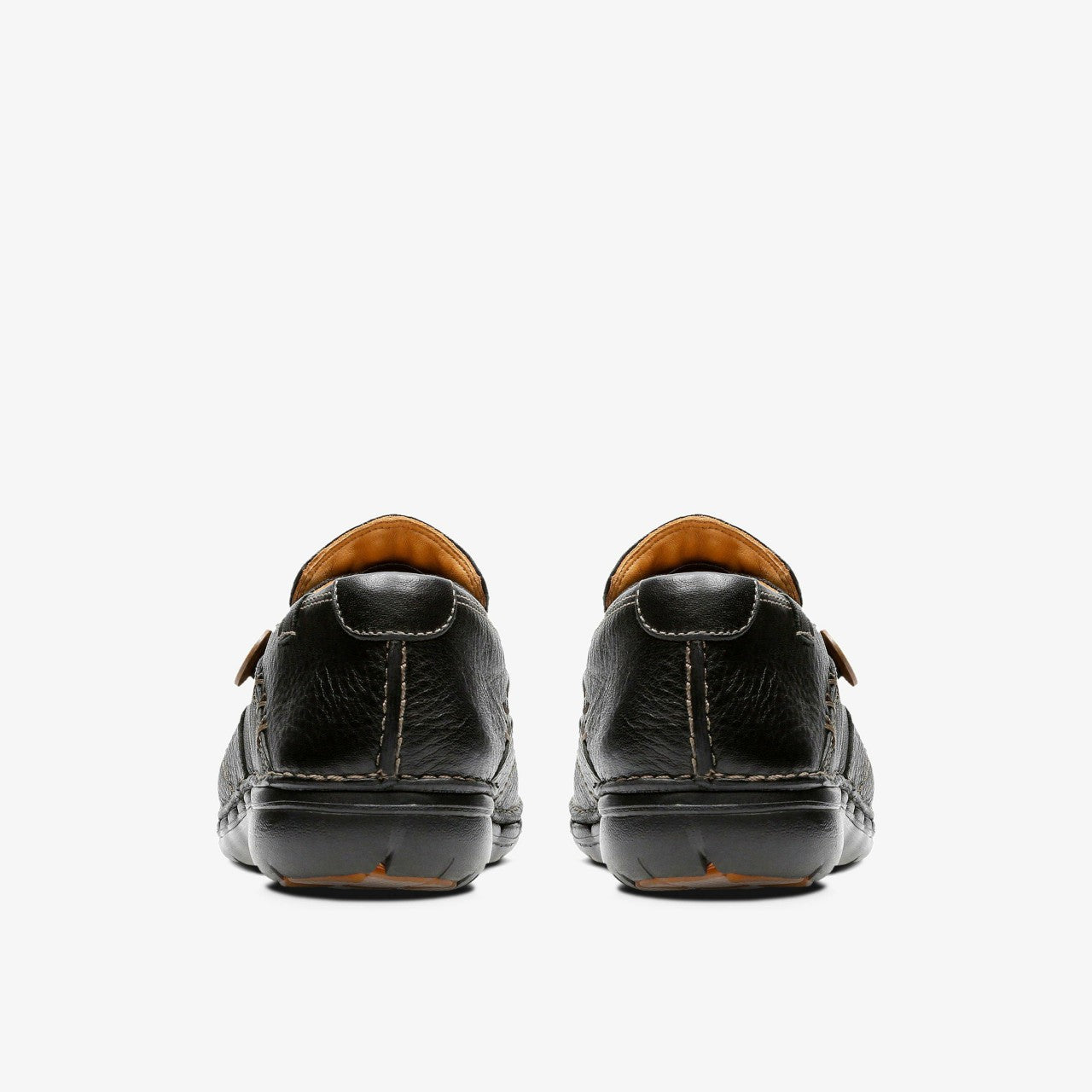 Un Loop Black Leather Clarks Women