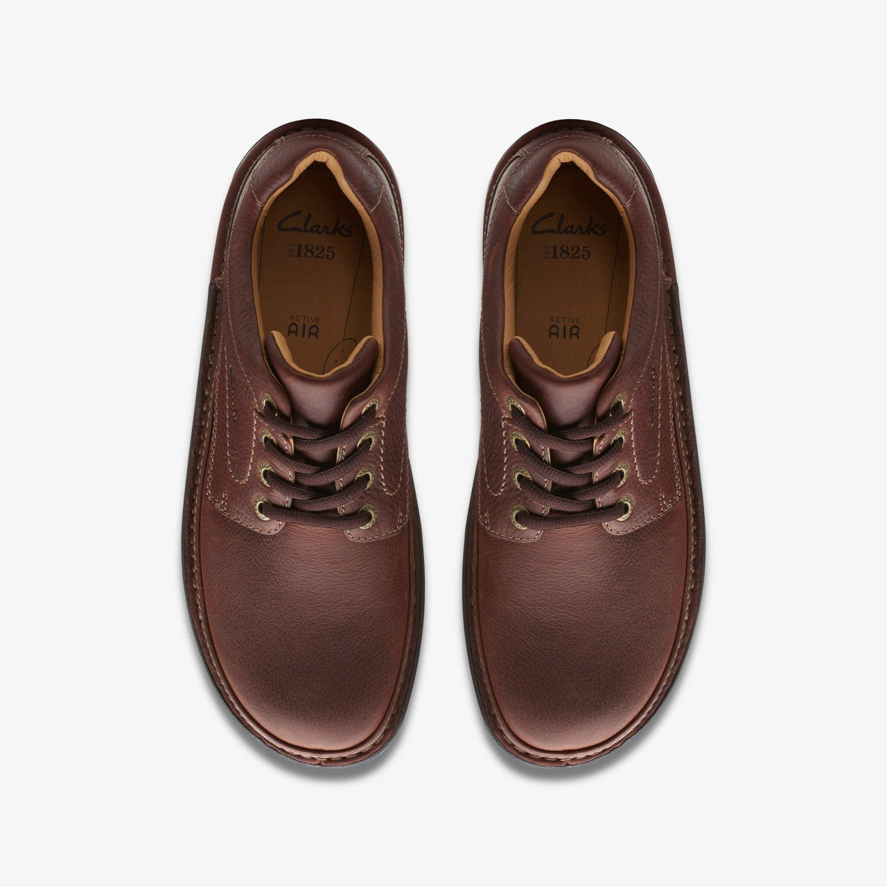 Nature Three Mahogany Leather Clarks Men