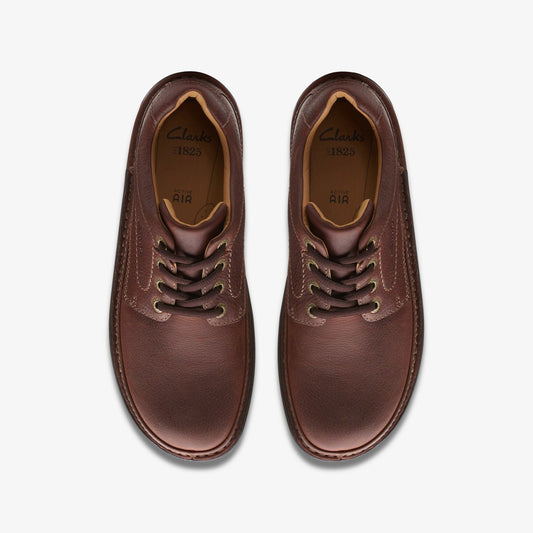 Nature Three Mahogany Leather Clarks Men
