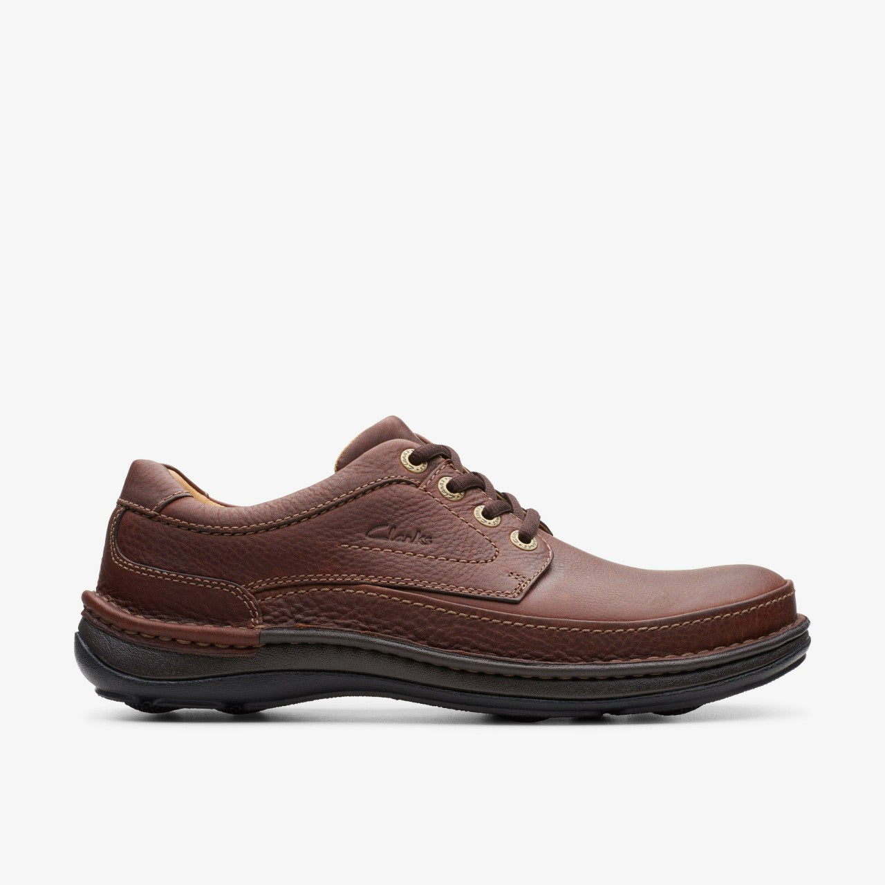 Nature Three Mahogany Leather Clarks Men