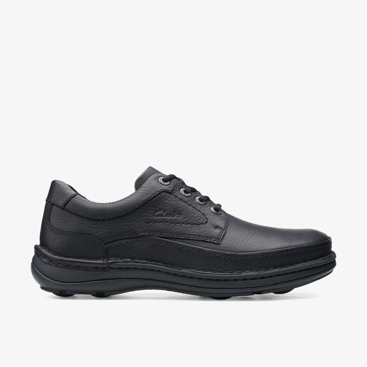 Nature Three Black Leather Clarks Men