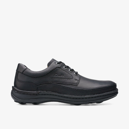 Nature Three Black Leather Clarks Men