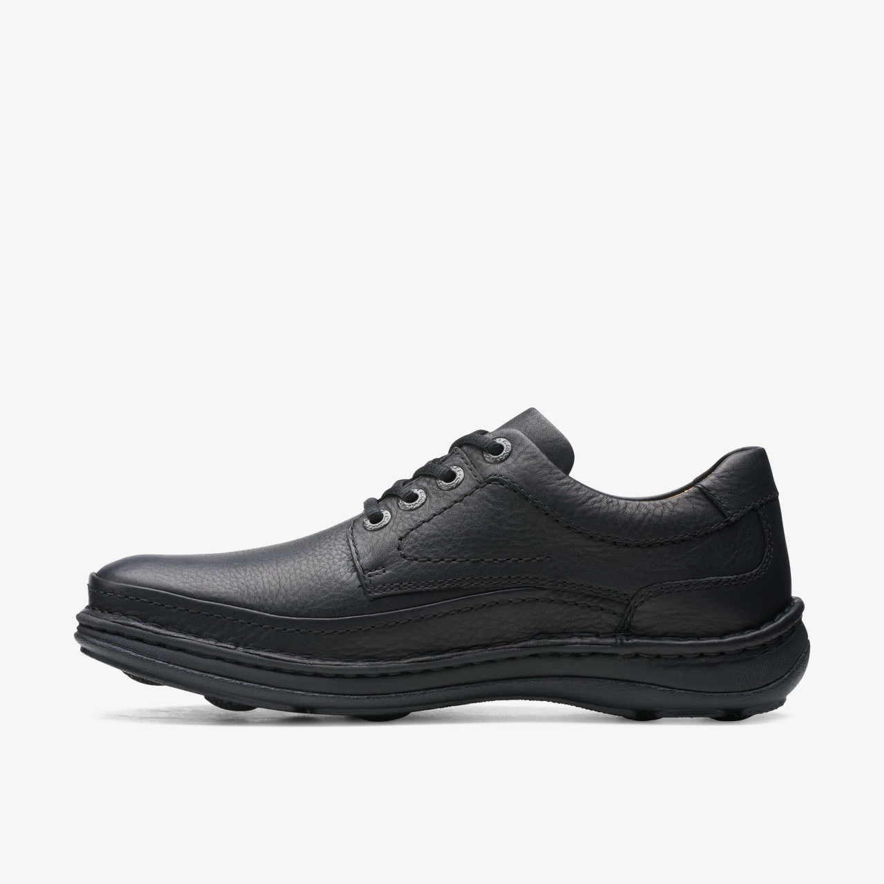 Nature Three Black Leather Clarks Men