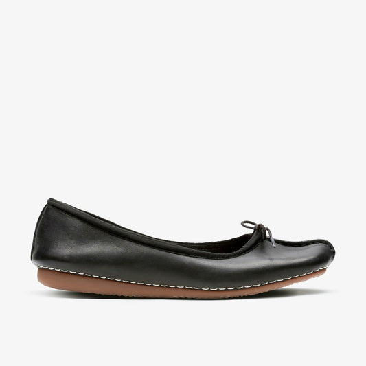 Freckle Ice Black Leather Clarks Women