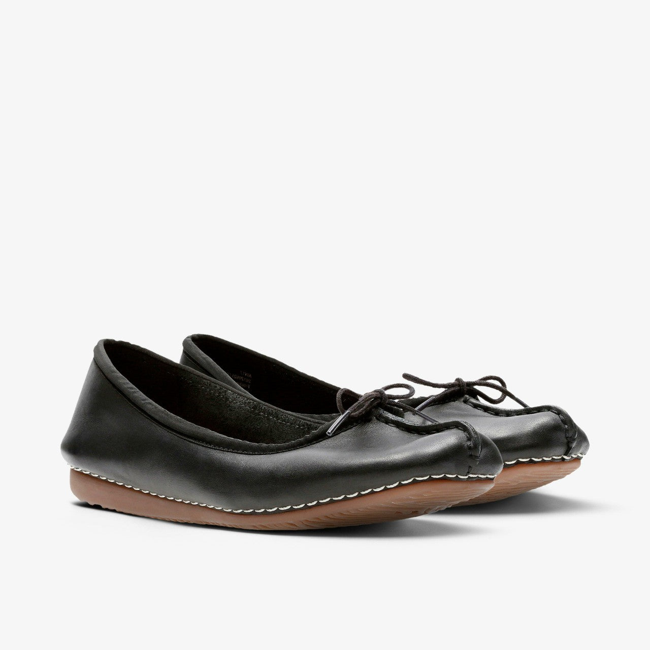 Freckle Ice Black Leather Clarks Women