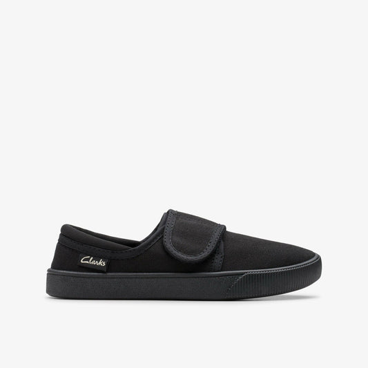 Hopper Run Black Fabric Clarks Kids