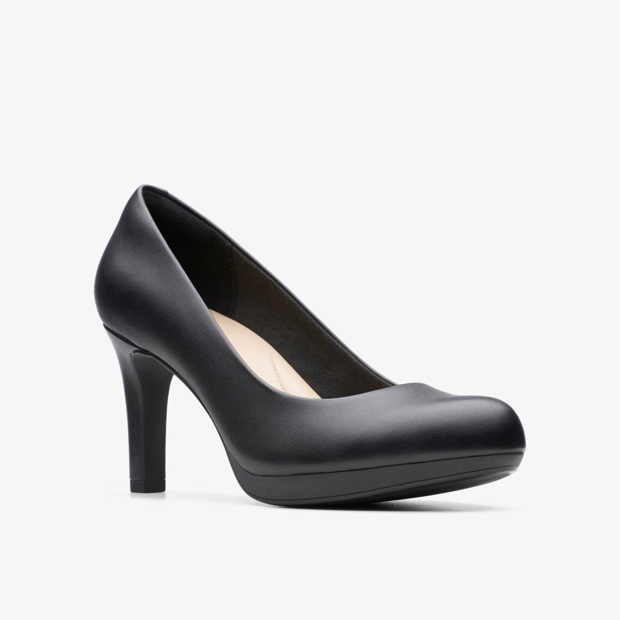 Adriel Viola Black Leather Clarks Women