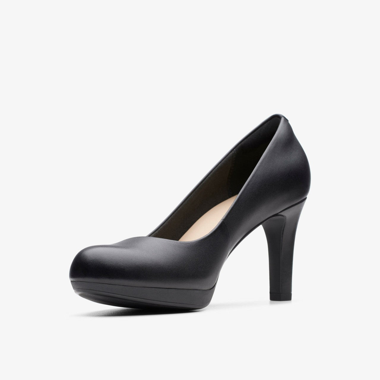 Adriel Viola Black Leather Clarks Women