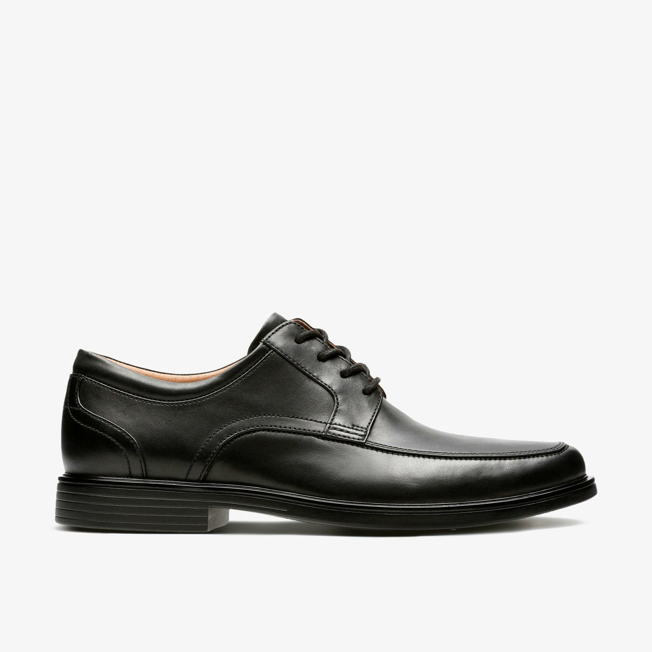 Un Aldric Park Black Leather Clarks Men