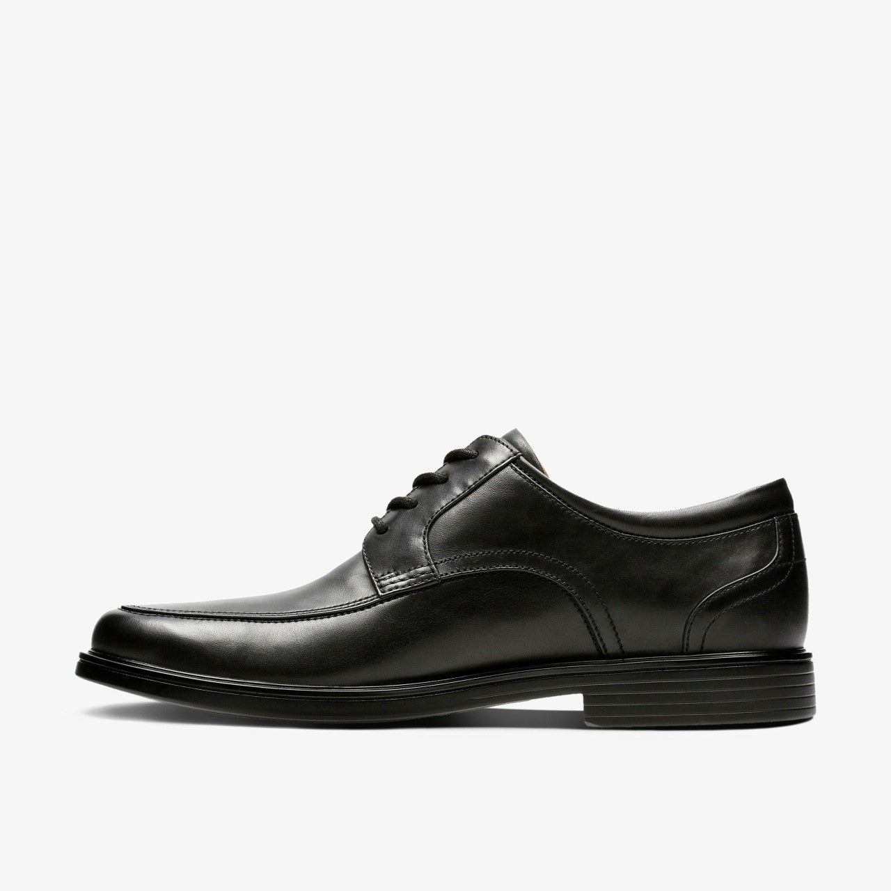 Un Aldric Park Black Leather Clarks Men