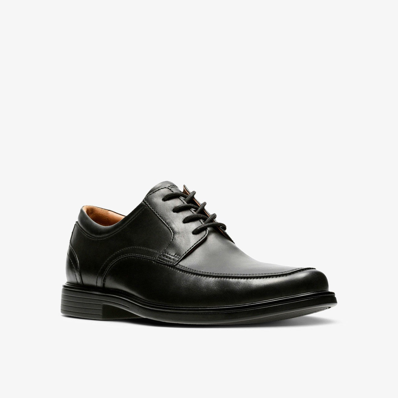 Un Aldric Park Black Leather Clarks Men