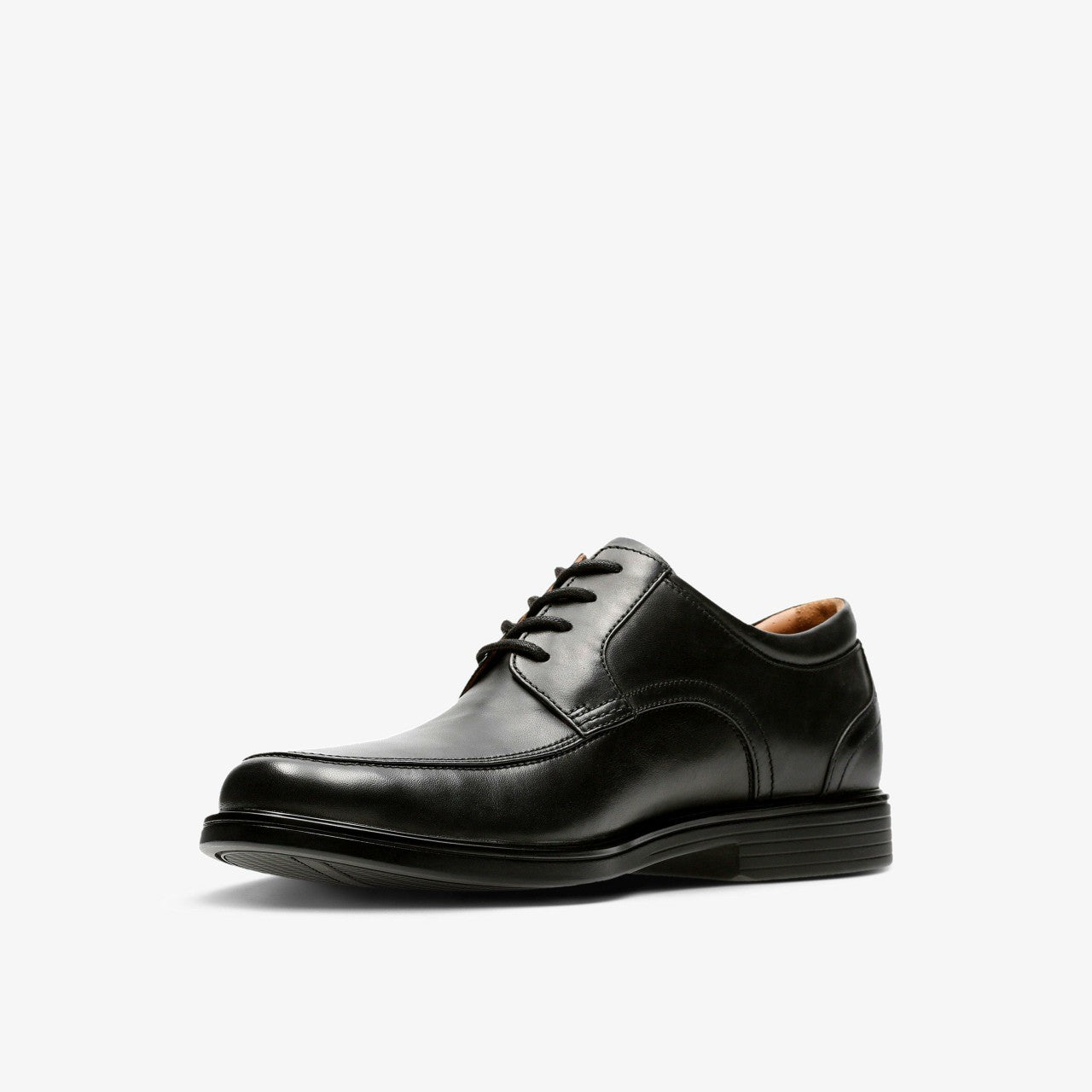Un Aldric Park Black Leather Clarks Men