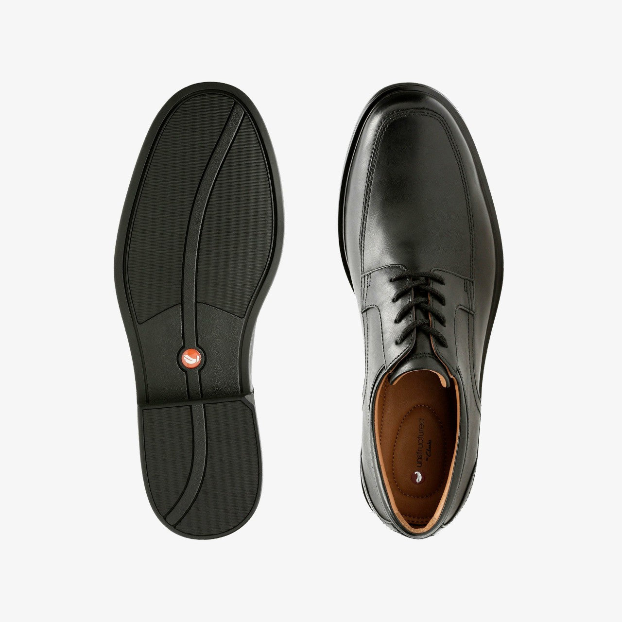 Un Aldric Park Black Leather Clarks Men