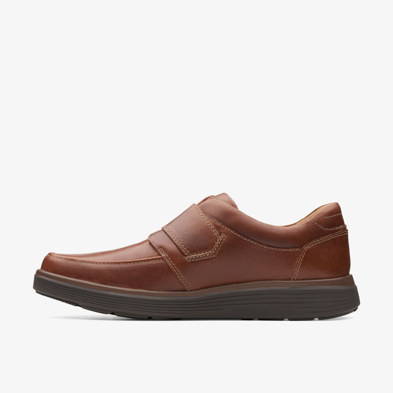 Un Abode Strap Loafer Dark Tan Leather Clarks Men