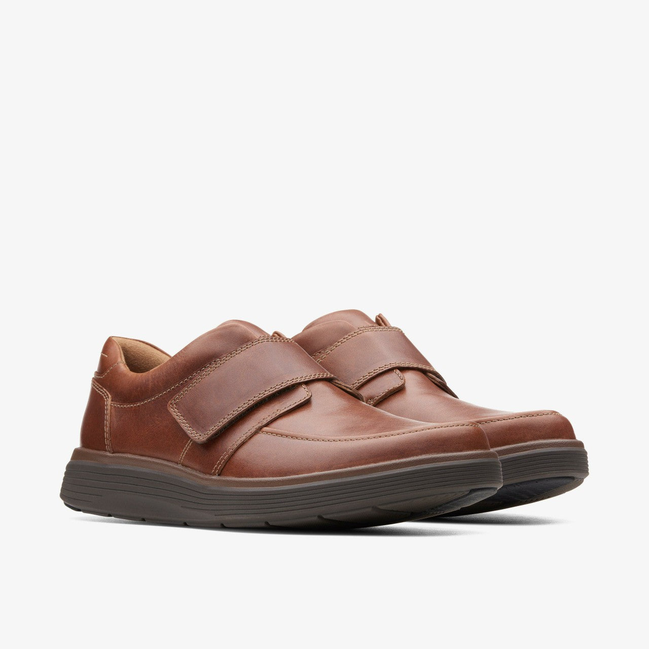 Un Abode Strap Loafer Dark Tan Leather Clarks Men