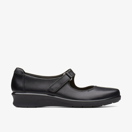 Hope Henley Black Leather Clarks Women