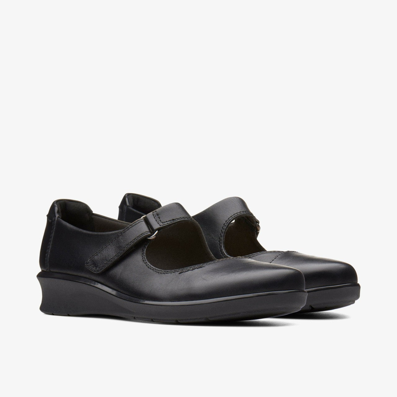 Hope Henley Black Leather Clarks Women