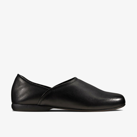 Harston Elite Slipper Black Leather Clarks Men