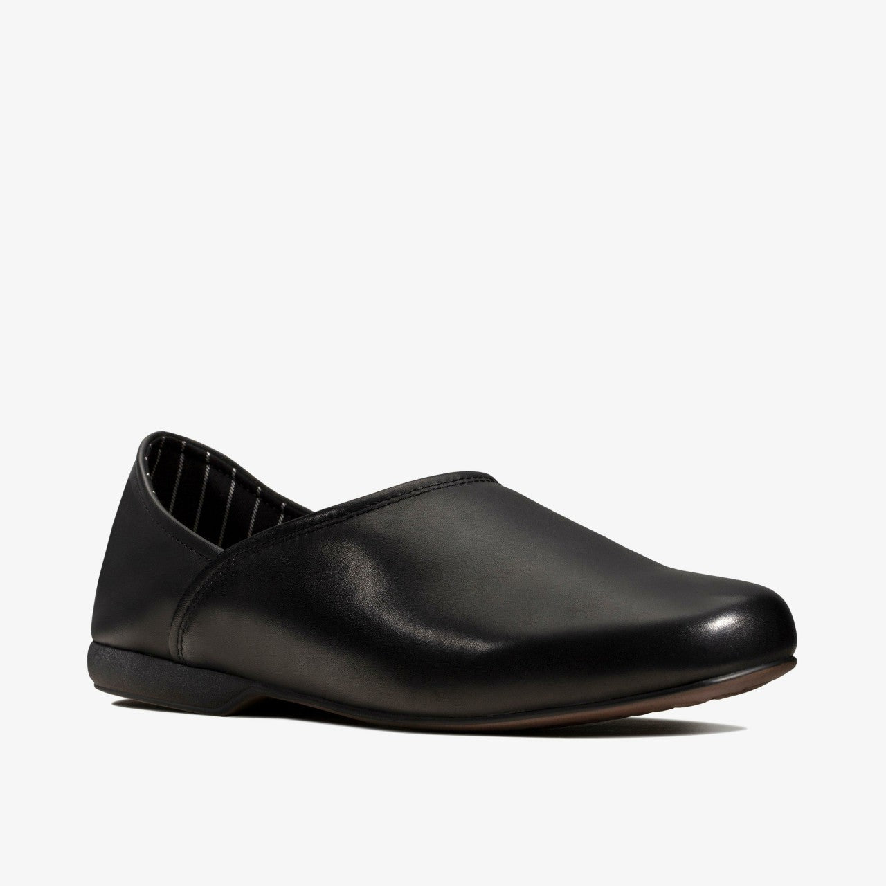 Harston Elite Slipper Black Leather Clarks Men