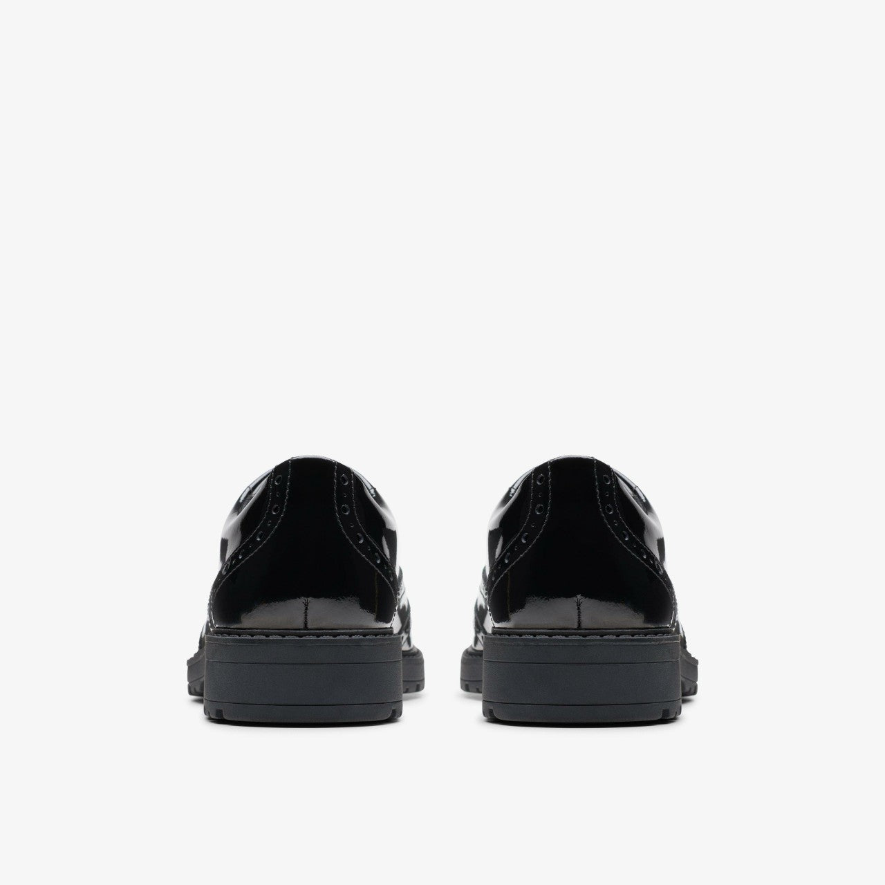 Loxham Brogue Youth Black Patent Clarks Kids