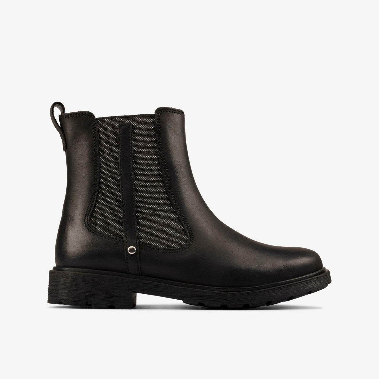 Astrol Orin Kid Black Leather Clarks Kids
